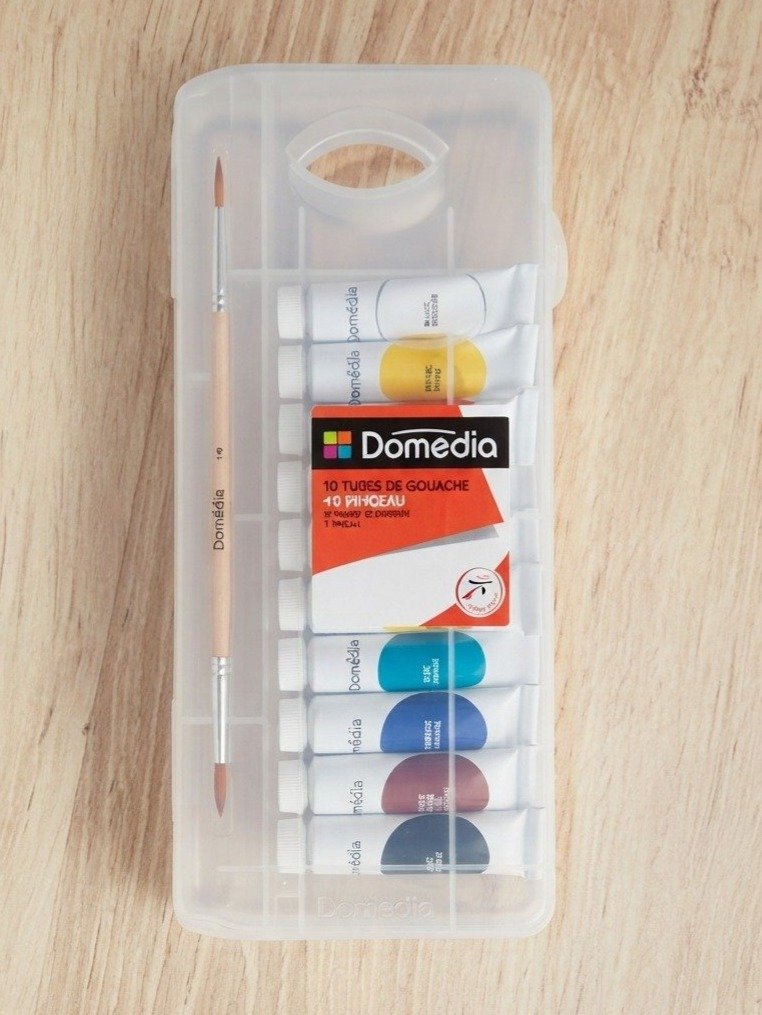 Peinture gouache 10 couleurs et son pinceau