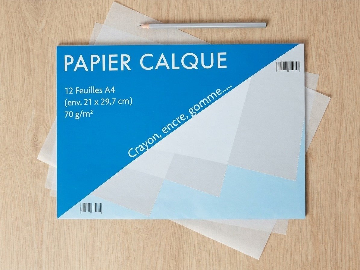12 feuilles papier calque A4 70g/m²