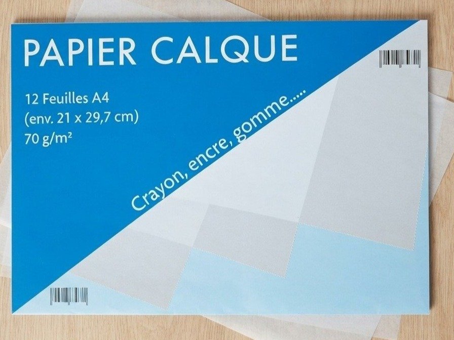 12 feuilles papier calque A4 70g/m²