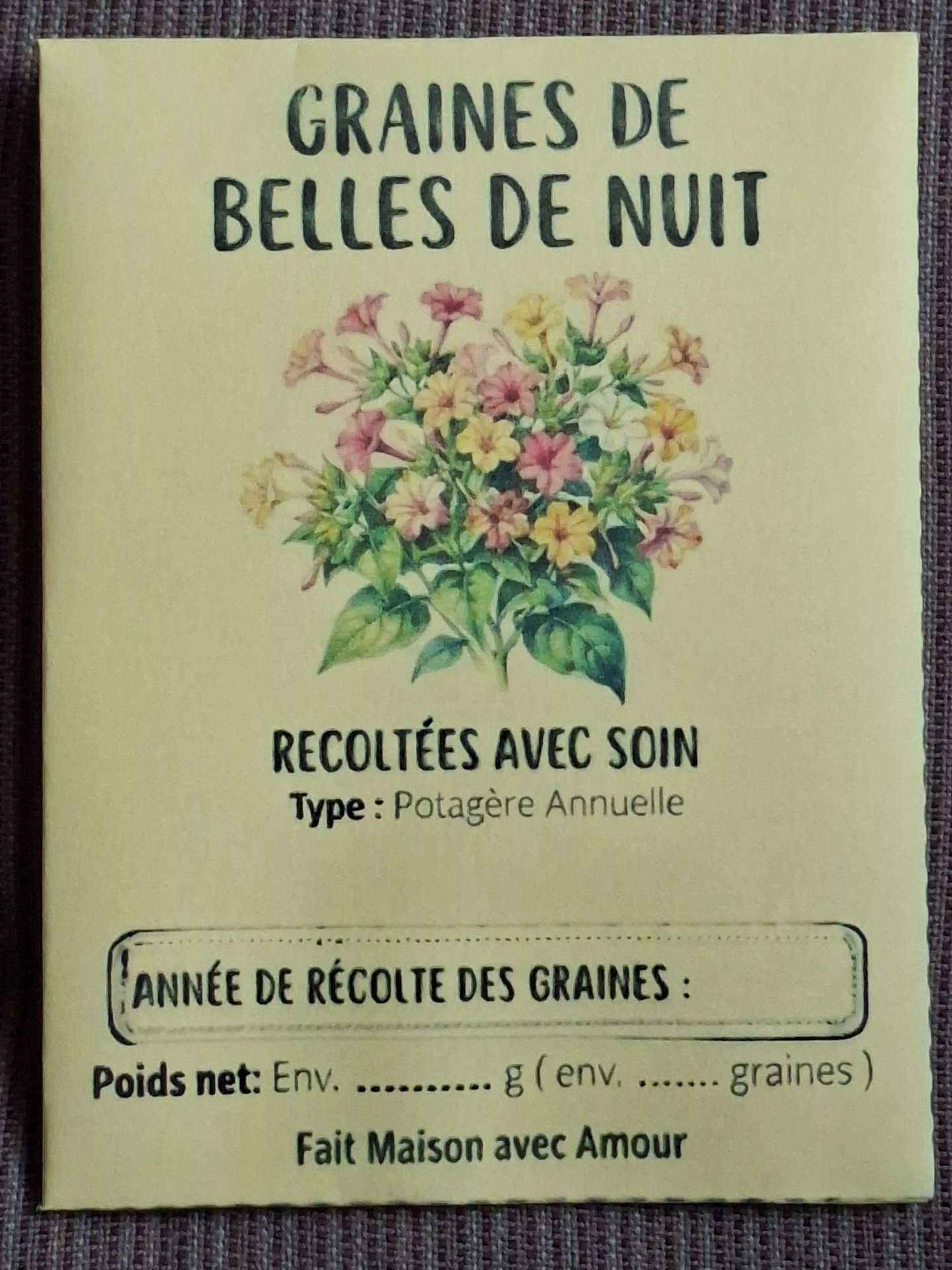 Sachet de graines de belles de nuit