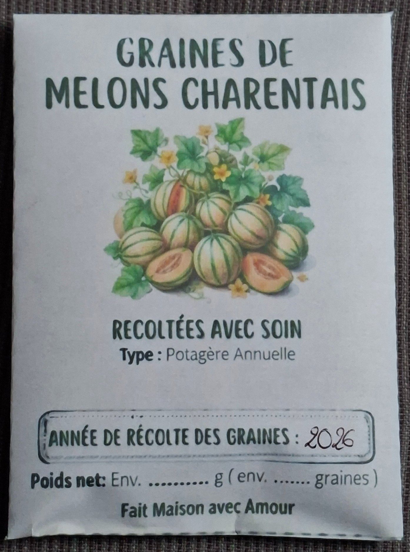 Sachet de graines de melons charentais